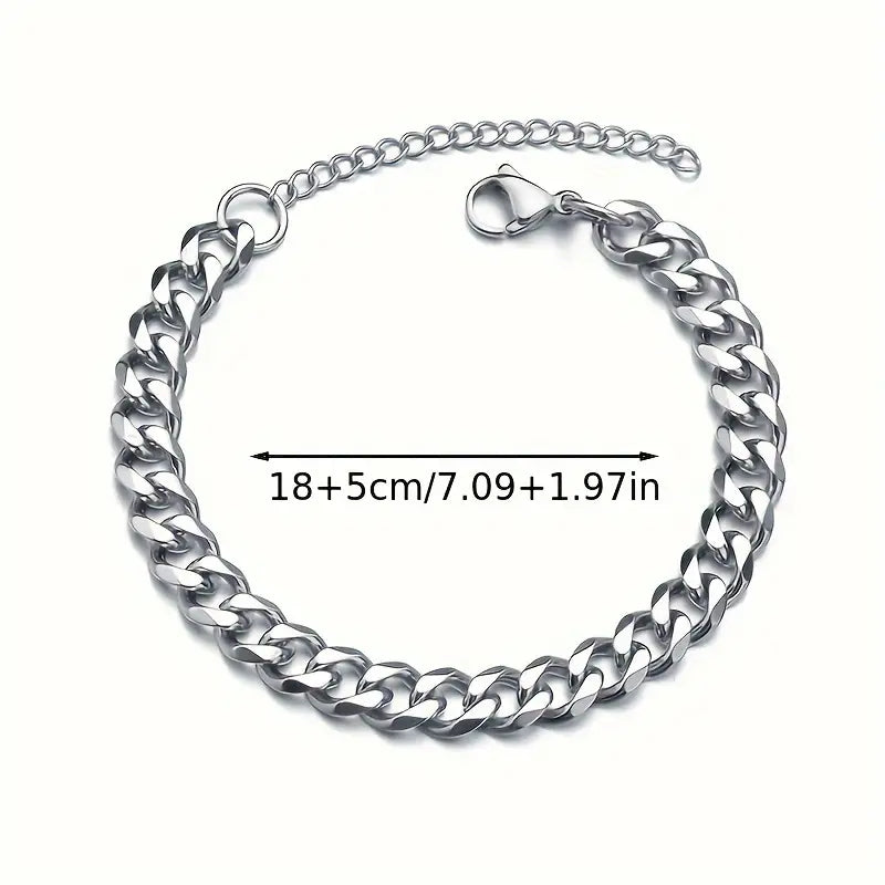 Men's Stainless Steel Cuban Link Bracelet for Men