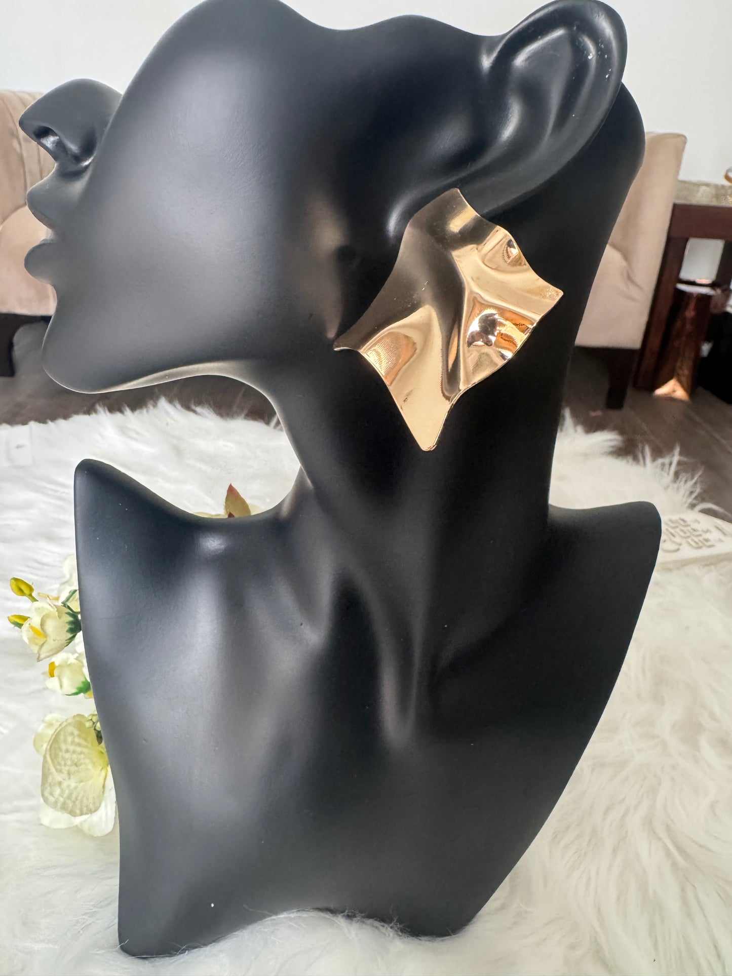 Textured Metal Stud Earrings