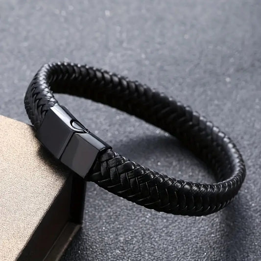 Simple Bangle Faux Leather Bracelet for Men