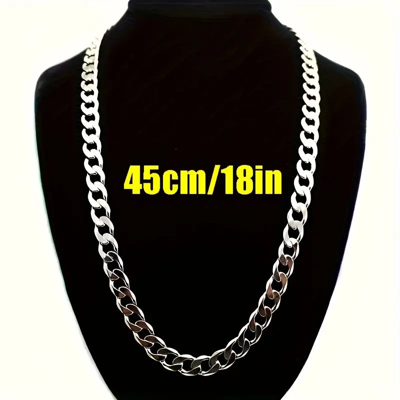 Sleek Stainless Steel Cubin Link Chain Necklace